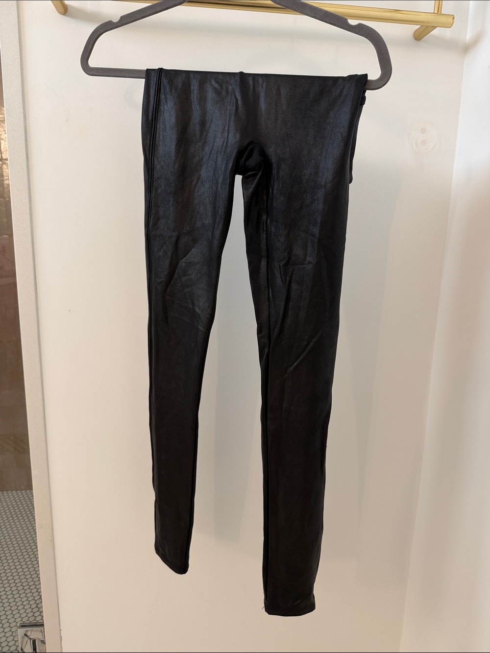 SPANX Black Faux-Leather Leggings